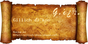 Gillich Ákos névjegykártya